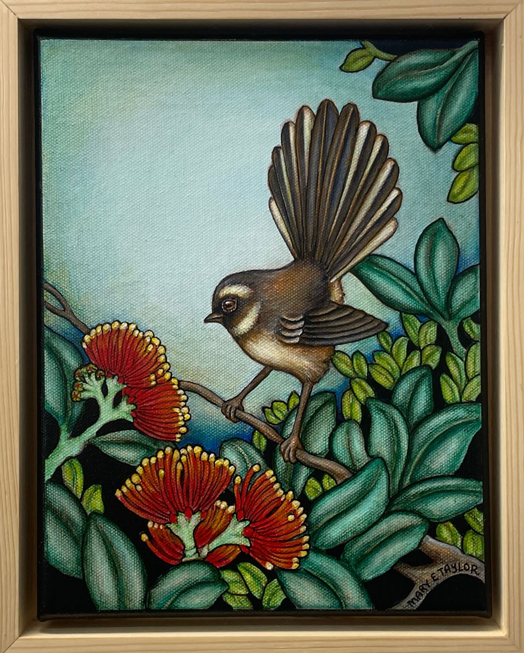 Fantail (with Pohutukawa)
