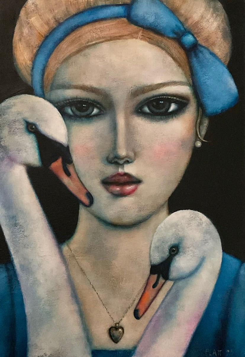 Girl with Swans