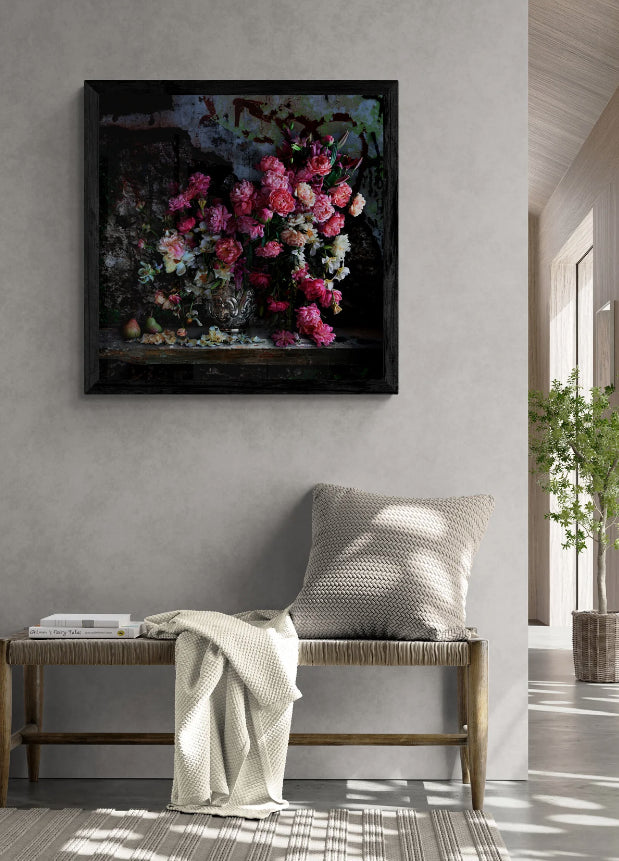 Pears and Peonies Framed