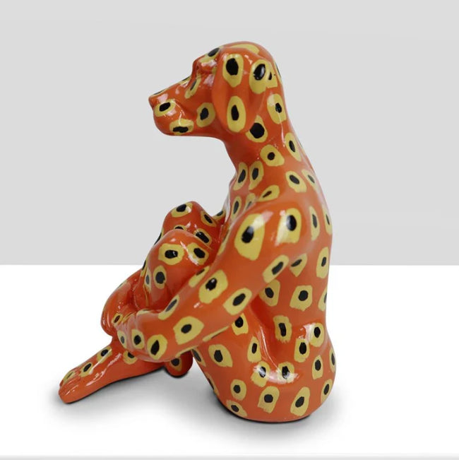 Splash Pop Mini Dogman - On Orange with Yellow and Black Dots