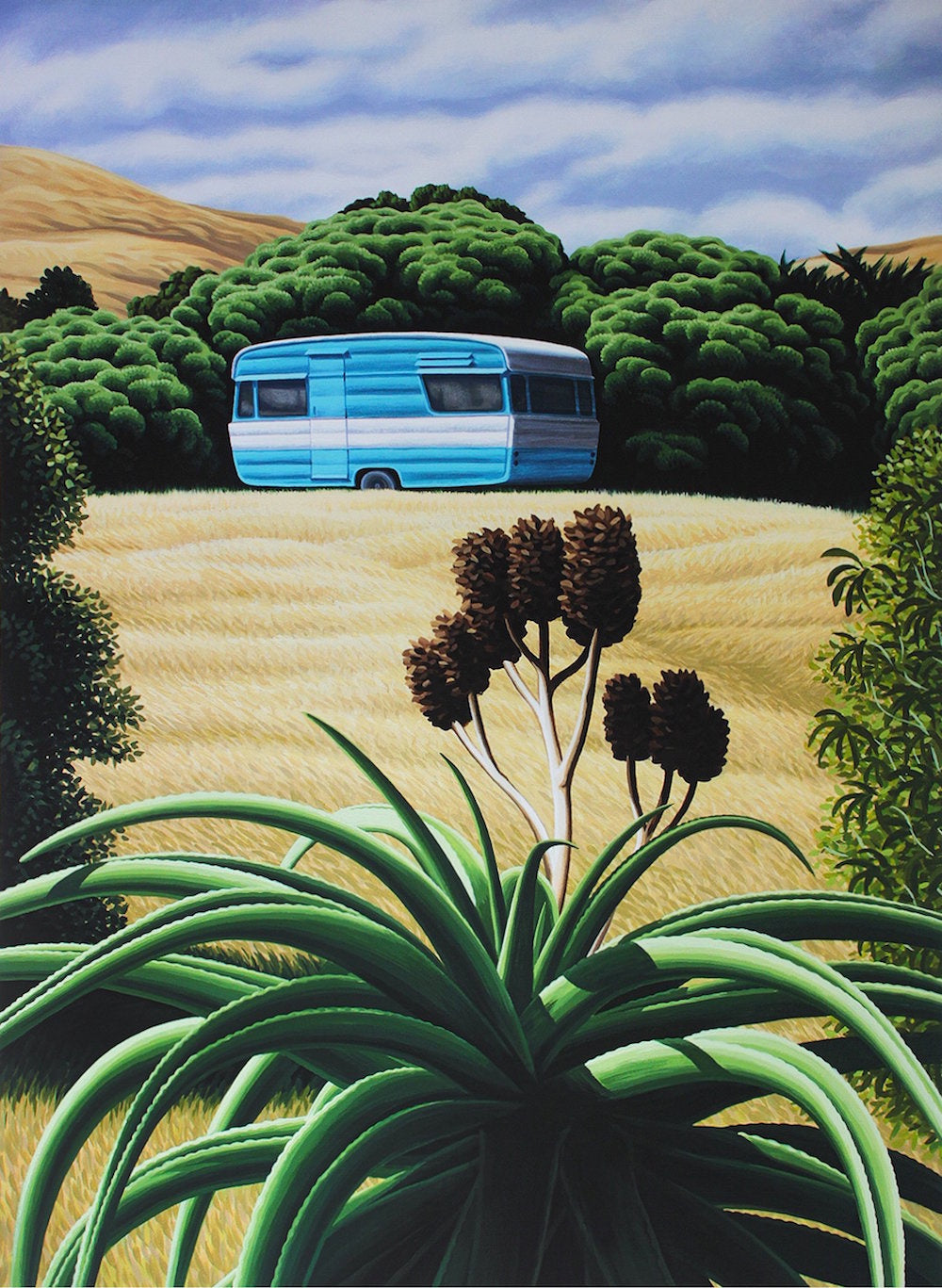 Wainui Caravan, framed