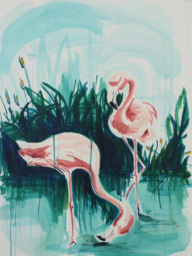 Two Flamingos