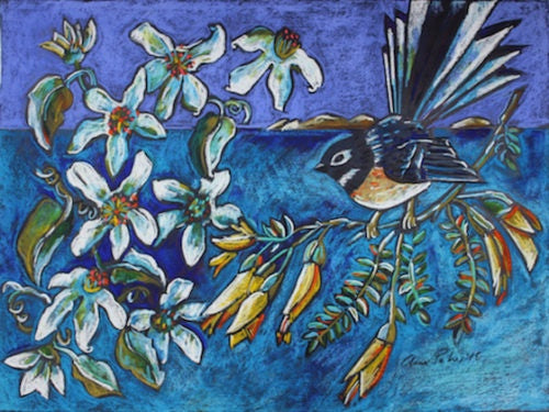 Clematis and Piwakawaka