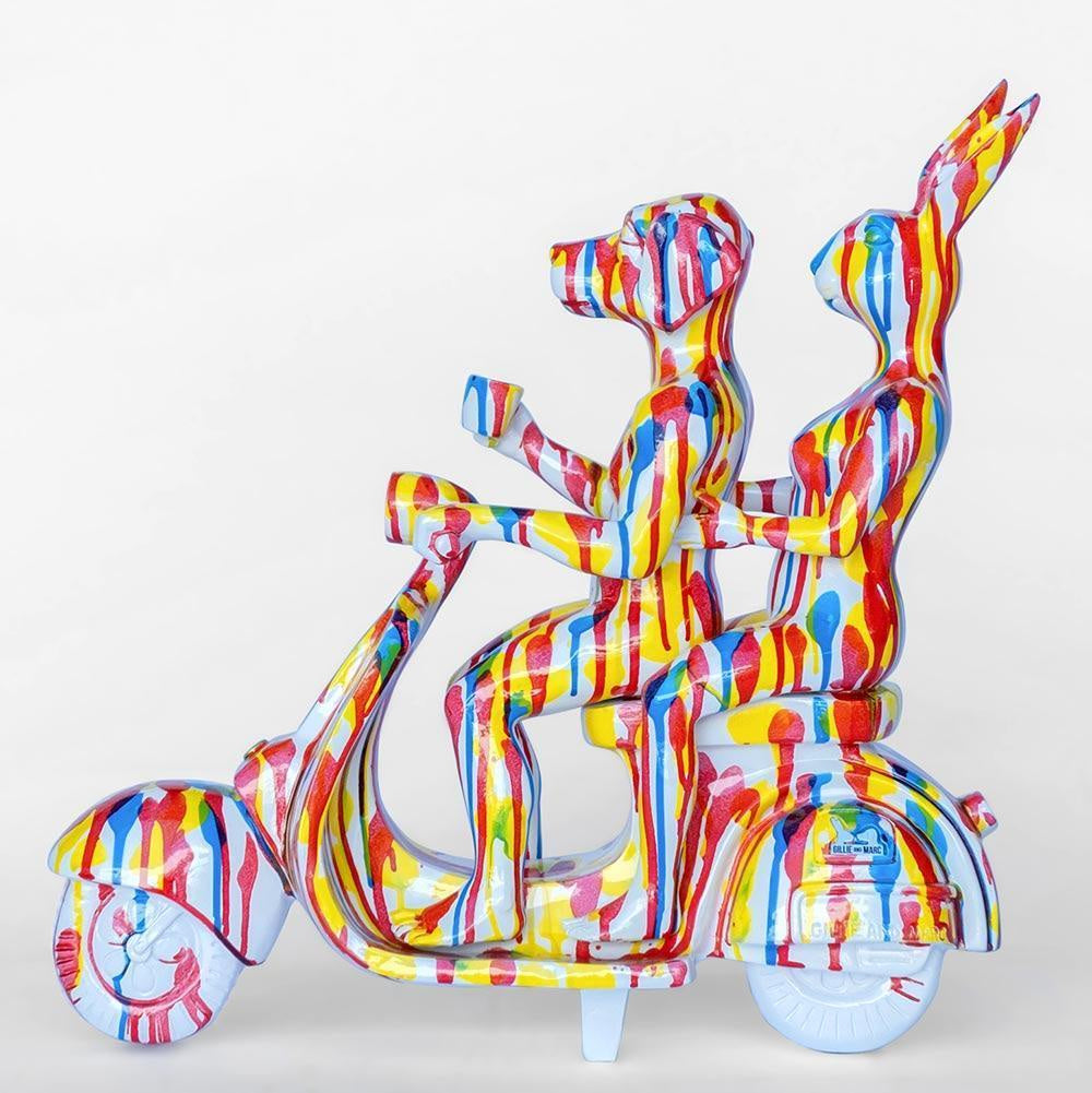 Vespa riders splash pop