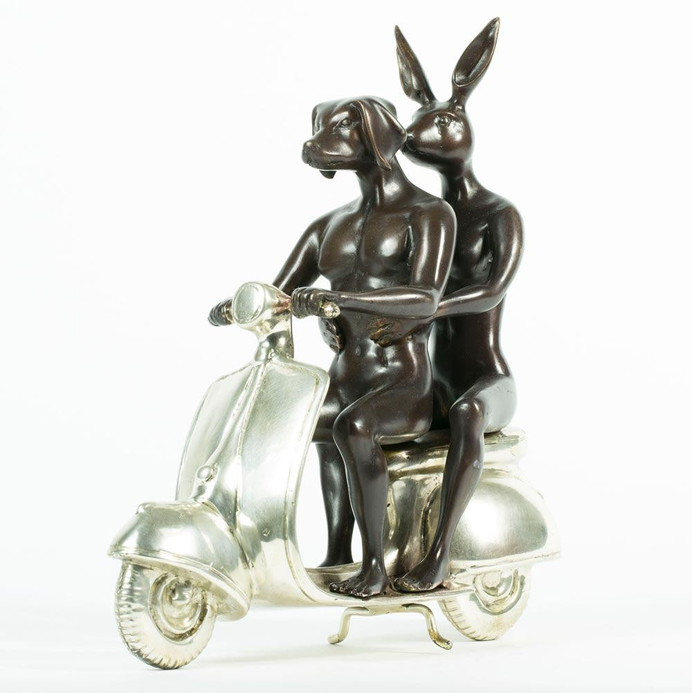 They were the authentic vespa riders in Rome (silver patina)