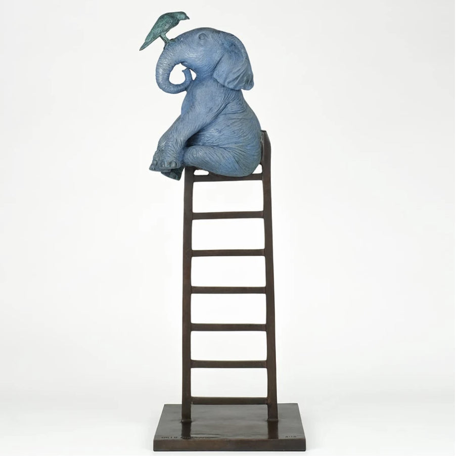 The elephant reached new heights with a little help