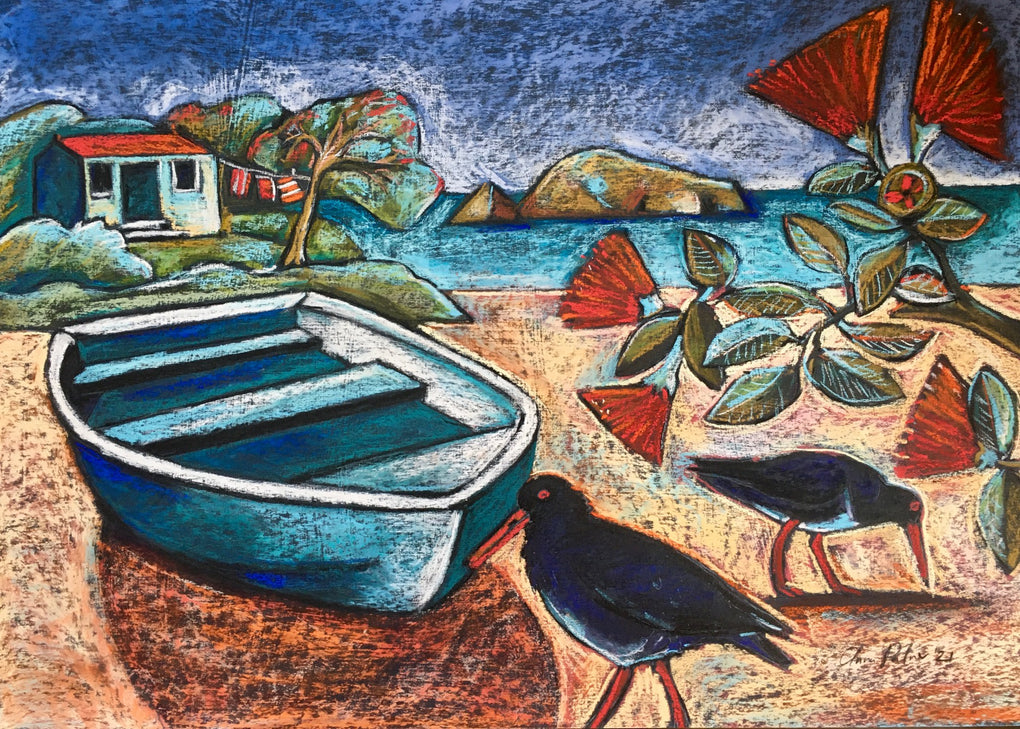 Dinghy and Oyster Catchers