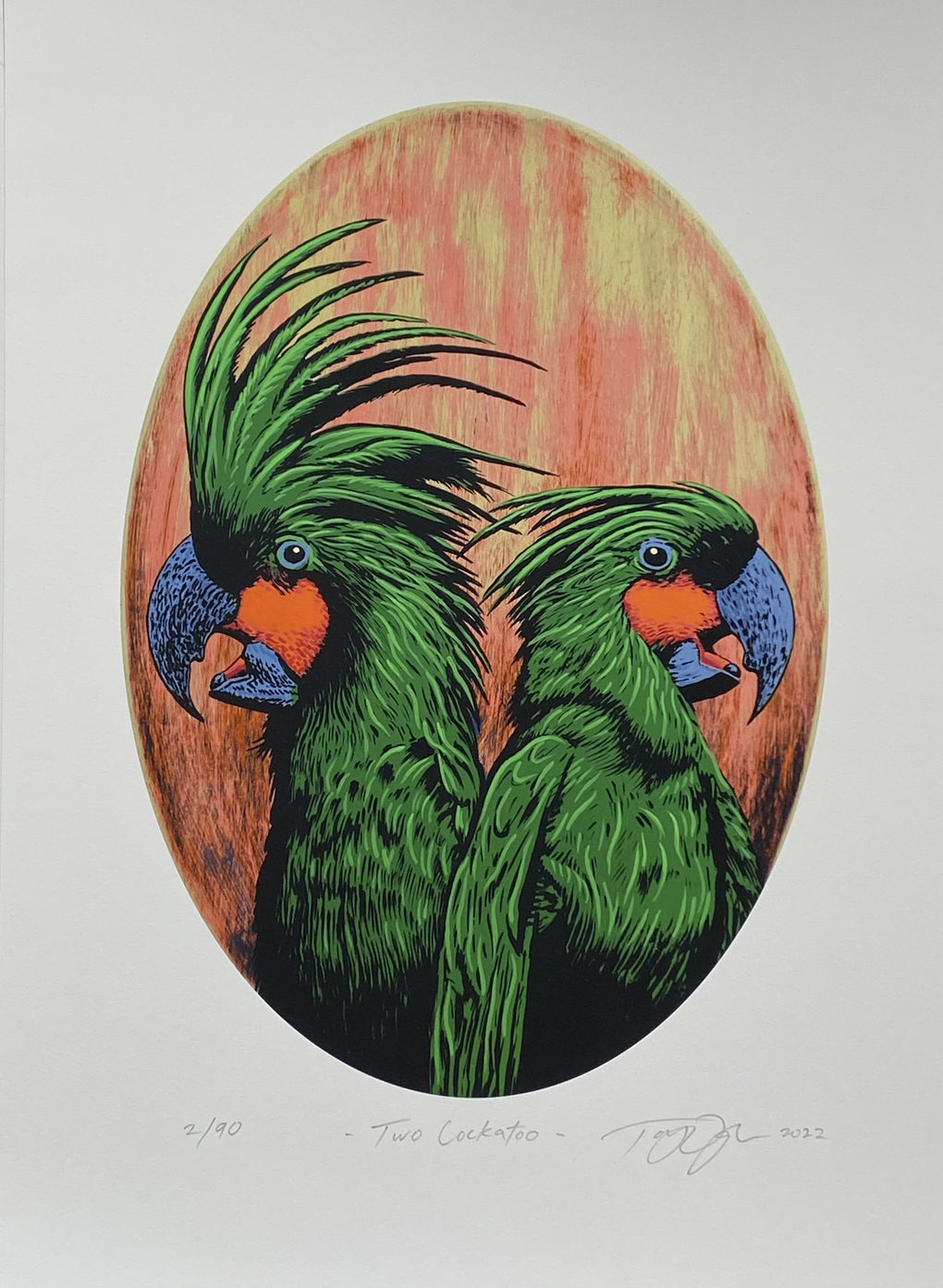 Two Cockatoo - pink/green