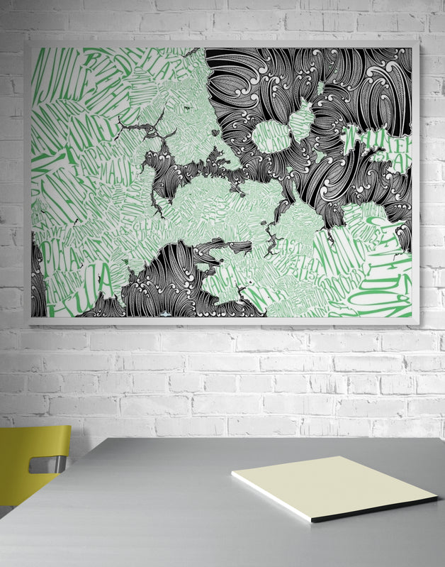 Auckland Suburbs (framed)