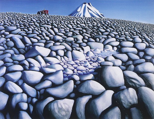 Rocks, Tractor and Mountain