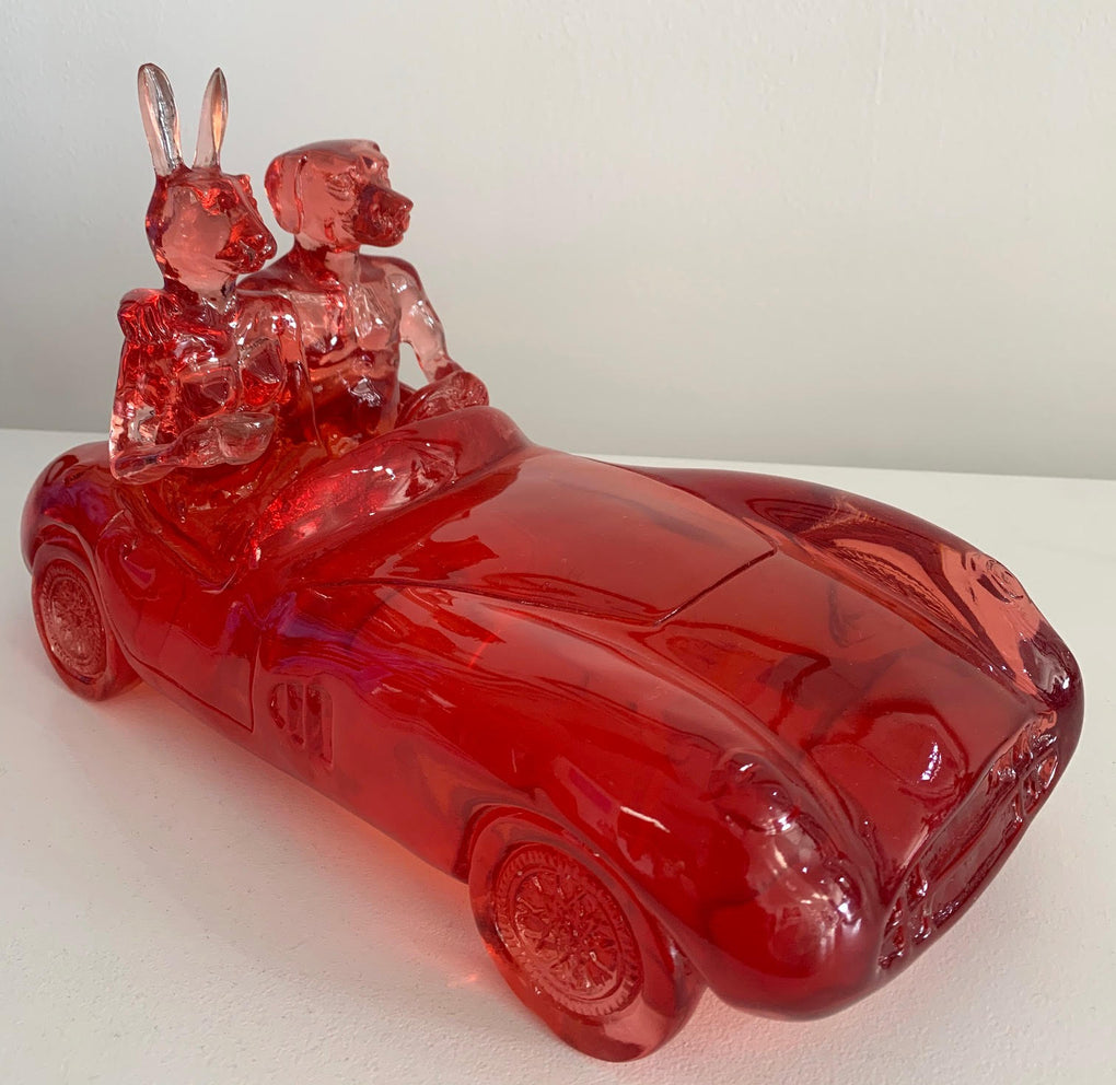 Lolly Rabbitwoman and Dogman in Aston Martin