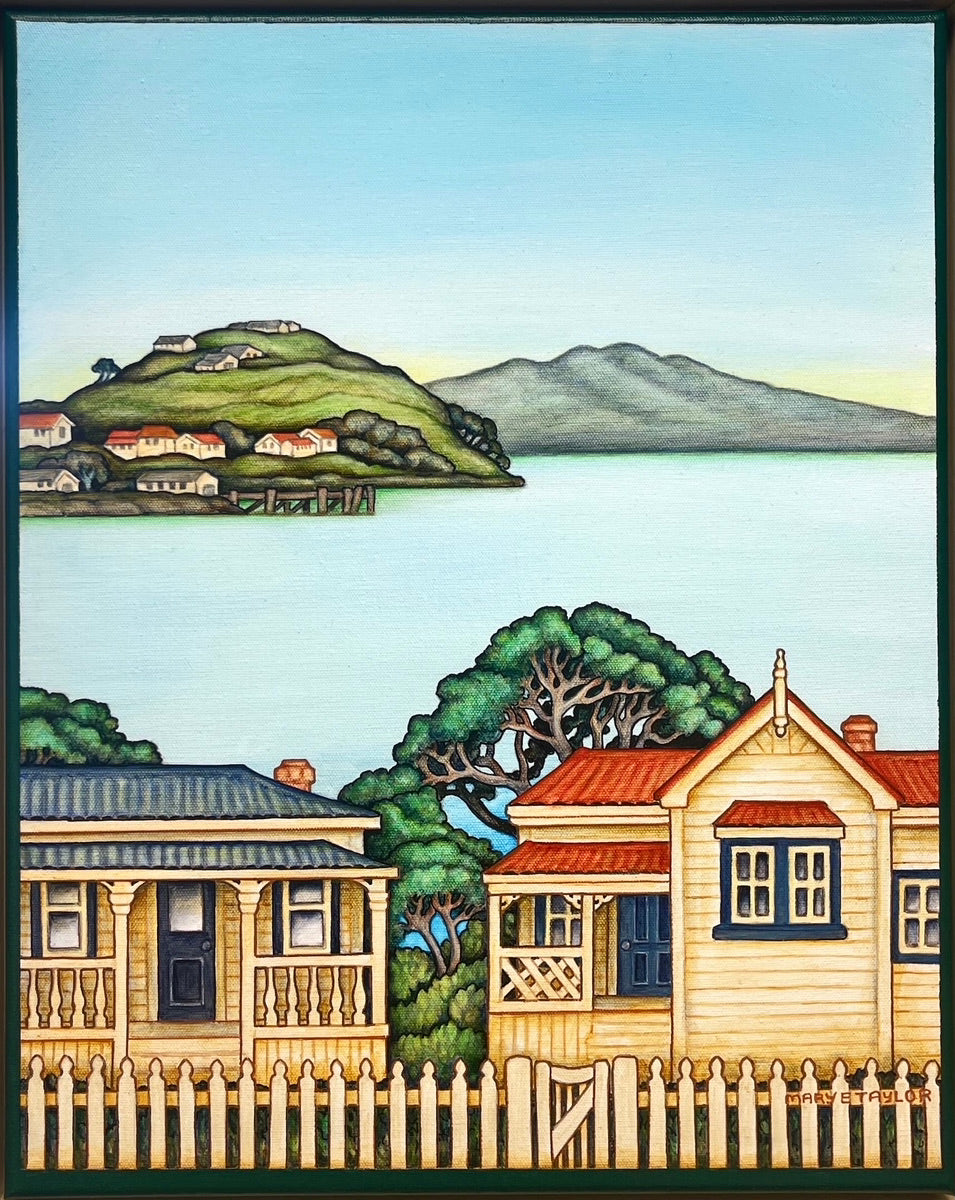 Rangitoto Childhood (with two houses, North Head and Rangitoto)