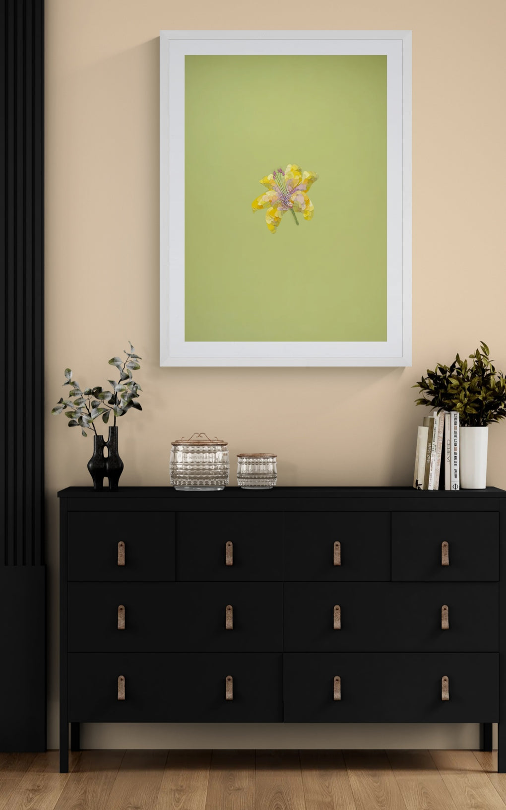 Green Lilium (framed print)