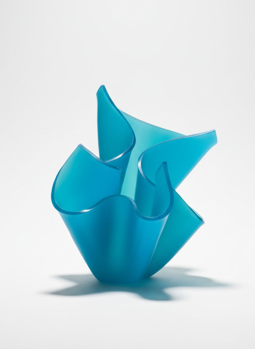 Large Satin Aqua Flower Bloom