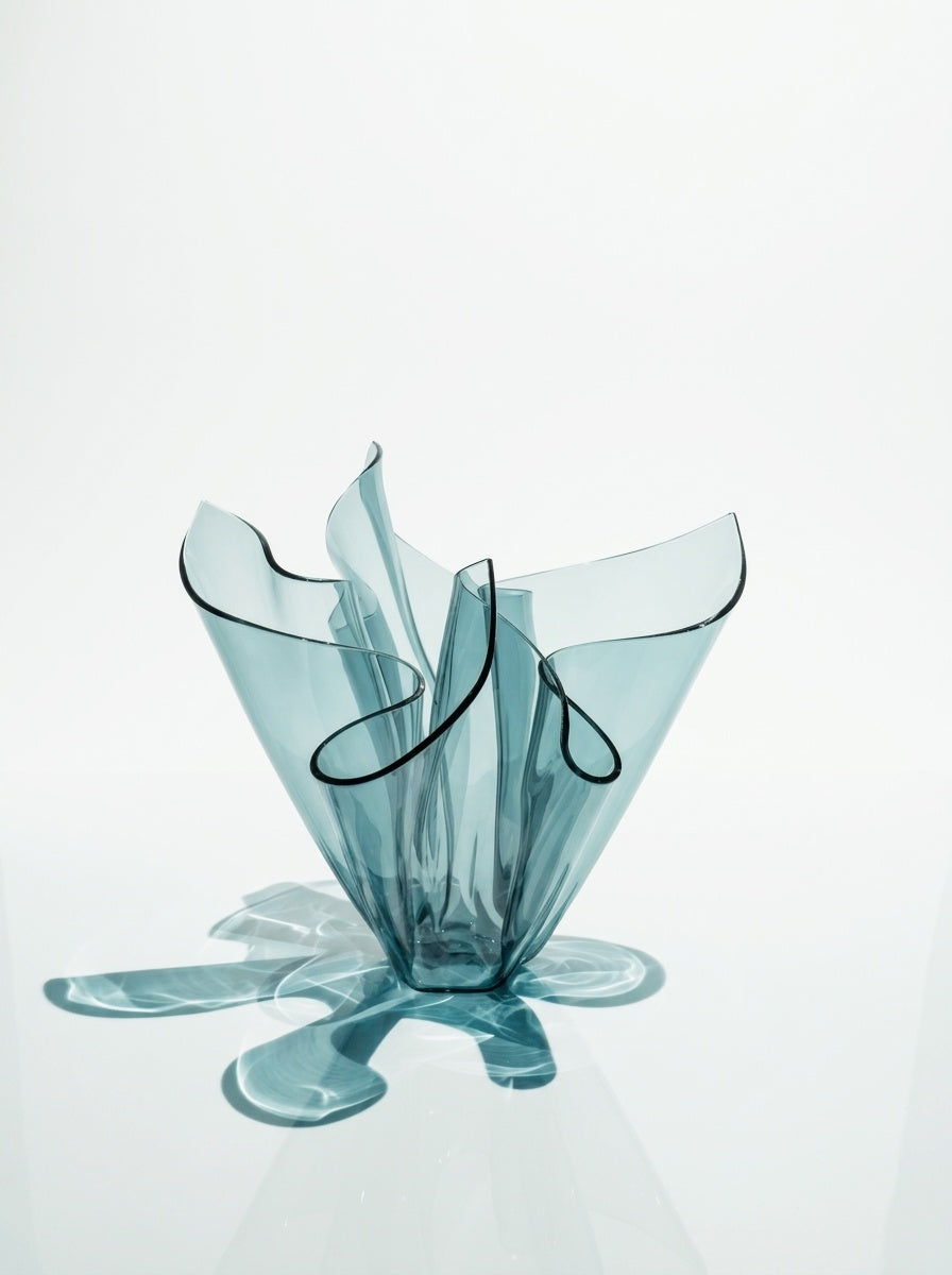 Large Transparent Sea Green Flower Blaze II