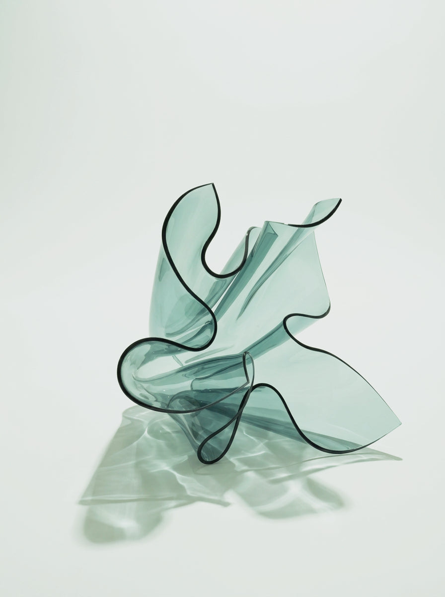 Large Transparent Sea Green Flower Blaze II