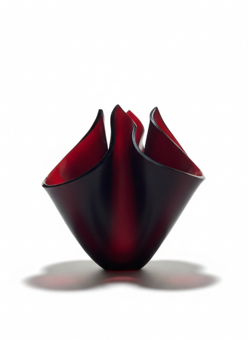 Medium Satin Maroon Lotus Bloom