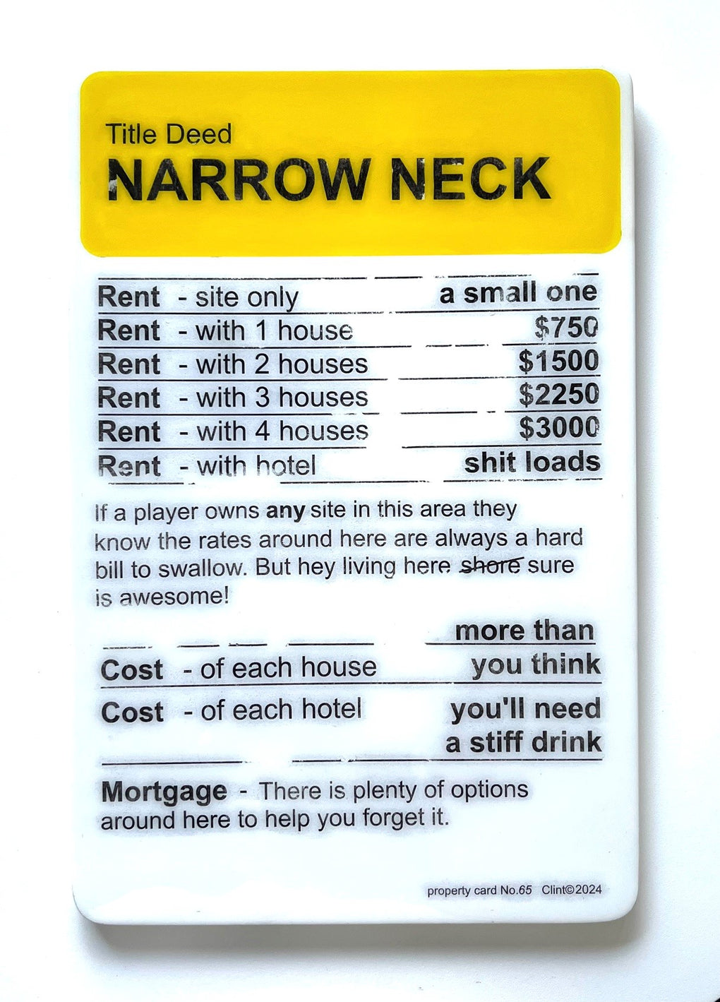 Title Deed Narrow Neck