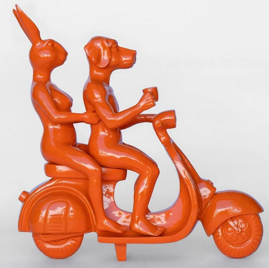 Vespa riders (orange)