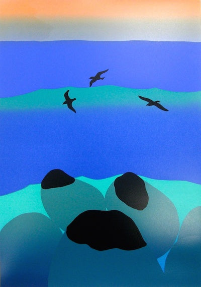Three Dark Gulls
