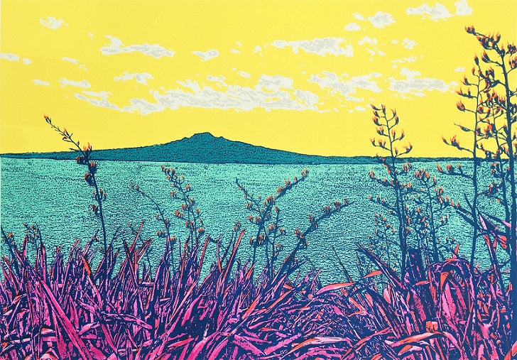 Beyond North Head to Rangitoto (framed)
