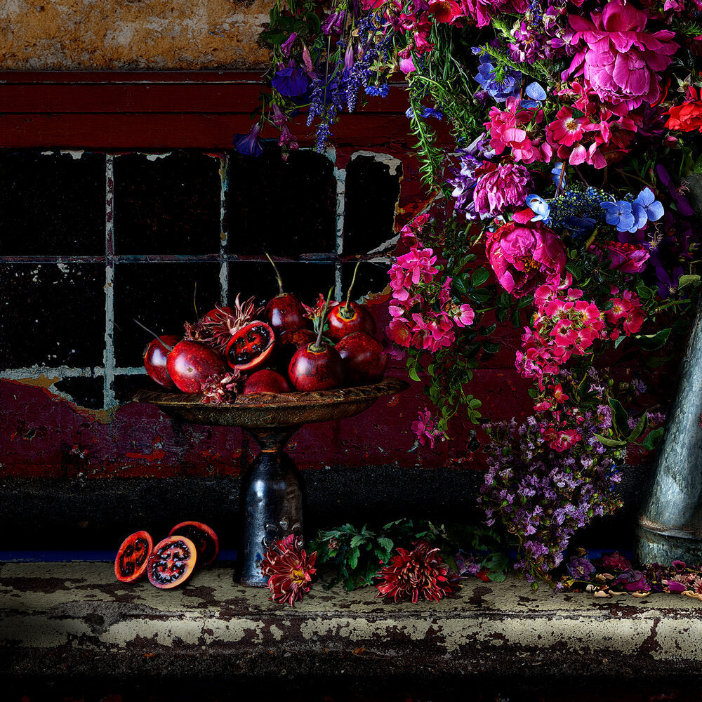 Chrysanthemums and Tamarillos