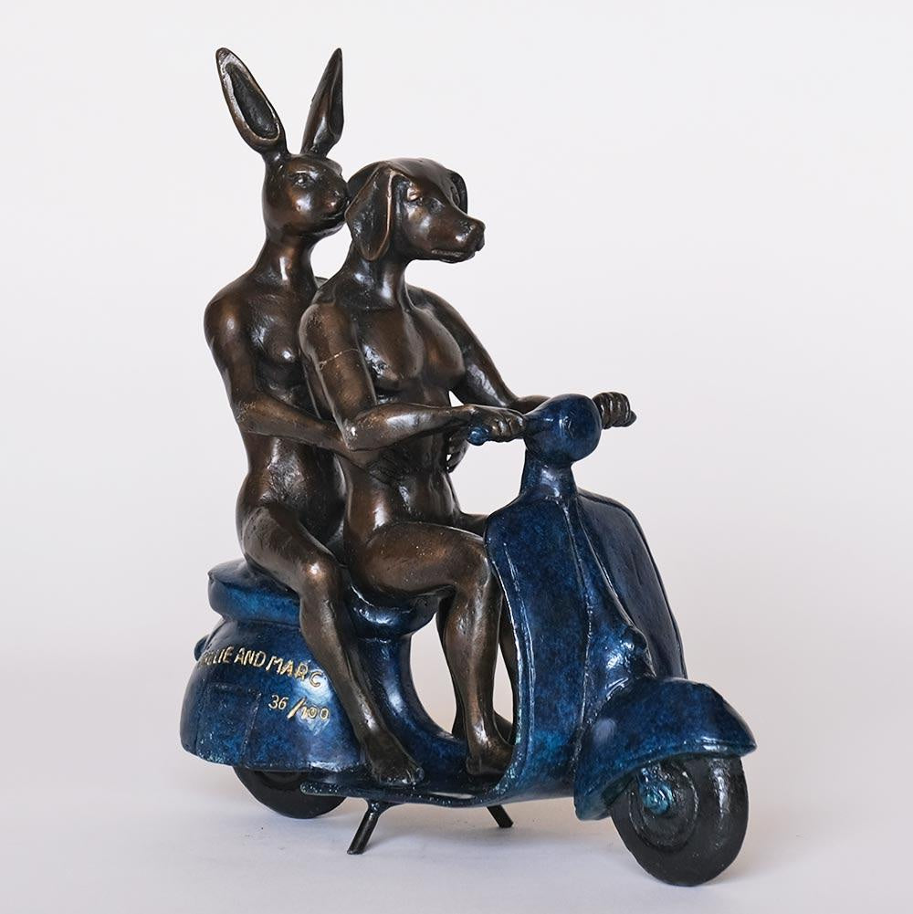 They were the authentic vespa riders in Rome (blue patina)