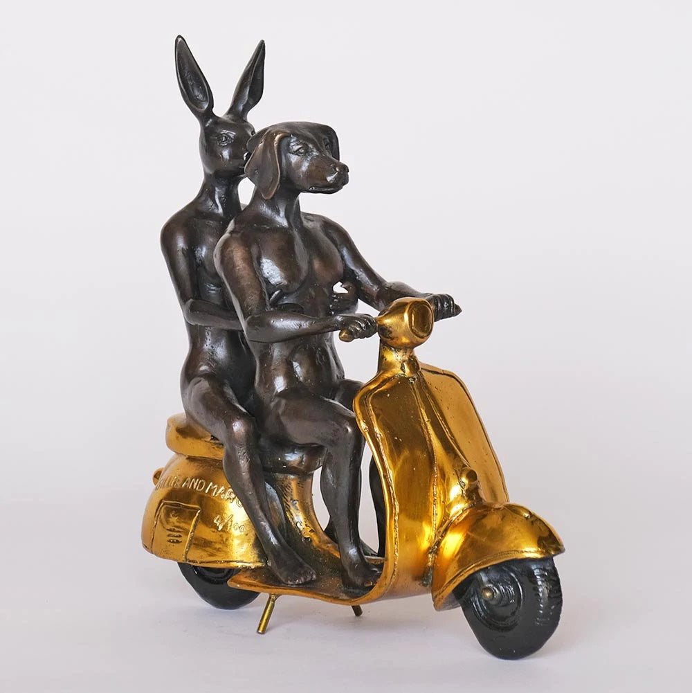 They were authentic vespa riders in Rome (gold)